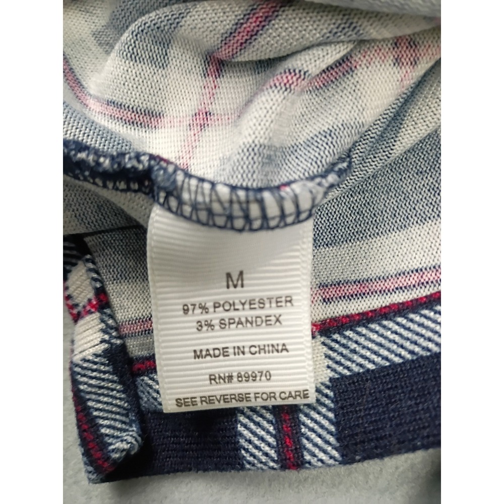 Eden & Olivia Button Up Shirt Women's Medium M Red Blue White Plaid Long Sleeves - Picture 8 of 8